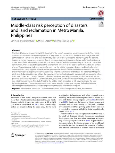(PDF) Perception of Disasters and Land Reclamation .